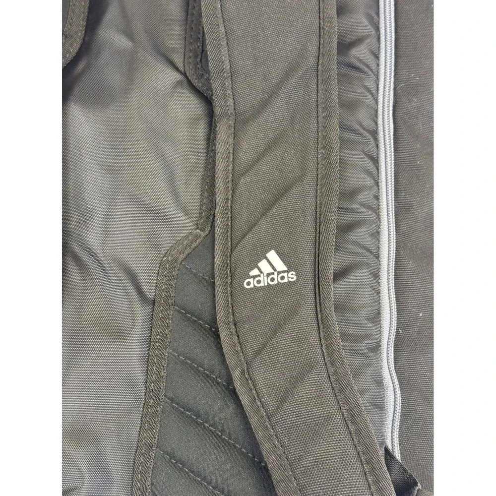 Adidas Black Roll Top Backpack Buckle Closure Side Zip Access‎ Padded Straps